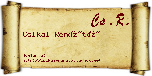 Csikai Renátó névjegykártya
